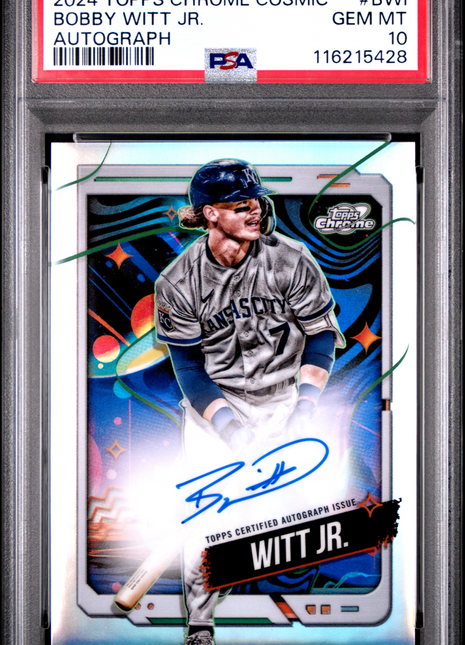2024 Topps Chrome Cosmic Cosmic Chrome Autographs Bobby Witt JR. #BWI PSA 10