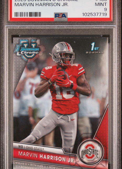 2023 Bowman U Chrome Marvin Harrison Jr. Rookei PSA 9 2023 Bowman University Chrome Marvin Harrison JR. #100 PSA 9