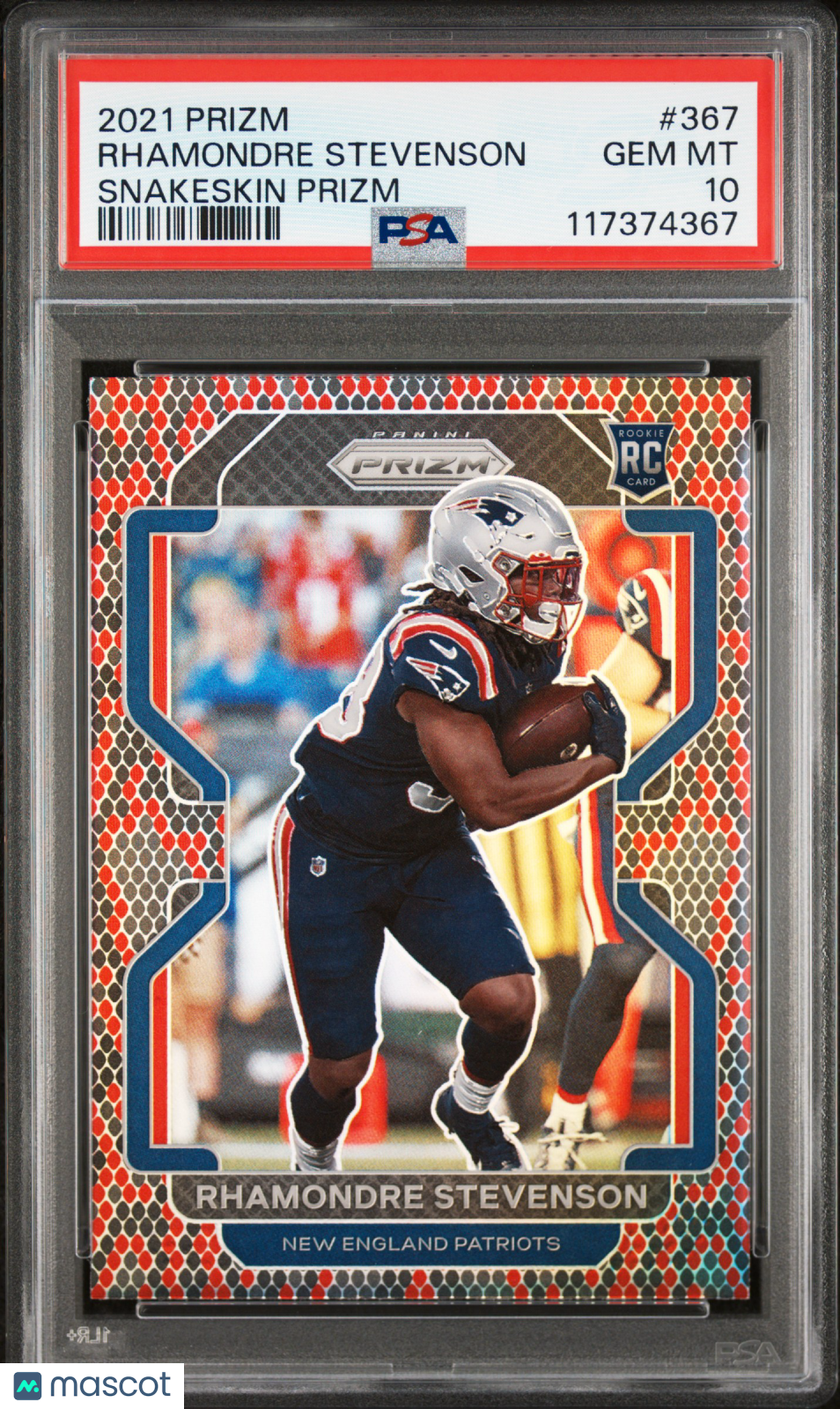 2021 Panini Prizm Rhamondre Stevenson Snakeskin #367 PSA 10