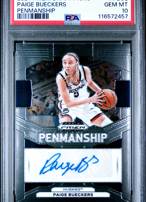 2024 Panini Prizm Draft Picks Penmanship Paige Bueckers #PBUE PSA 10