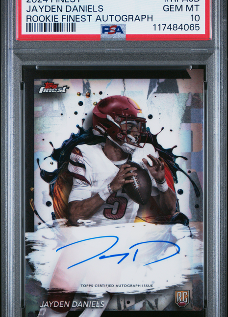 2024 Topps Finest Rookie Finest Autographs Jayden Daniels #RFAJD PSA 10