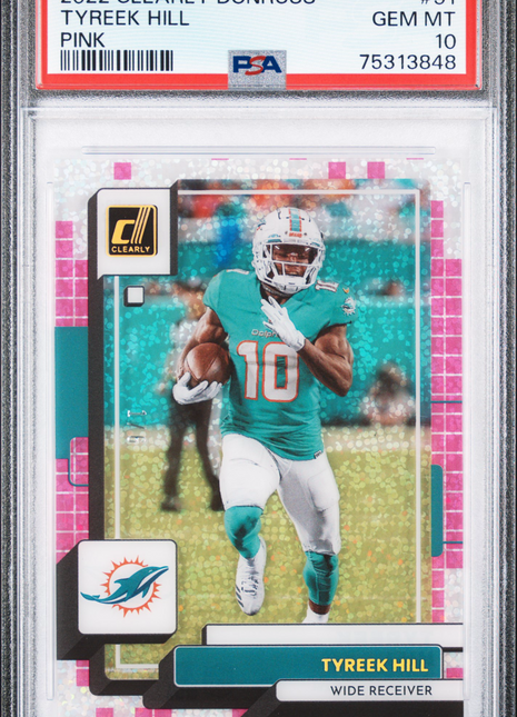2022 Panini Clearly Donruss Tyreek Hill Pink #31 PSA 10