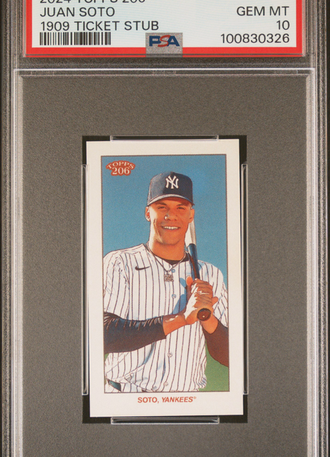 2024 Topps 206 Juan Soto 1909 Ticket Stub PSA 10 2024 Topps 206 Juan Soto 1909 Ticket Stub PSA 10
