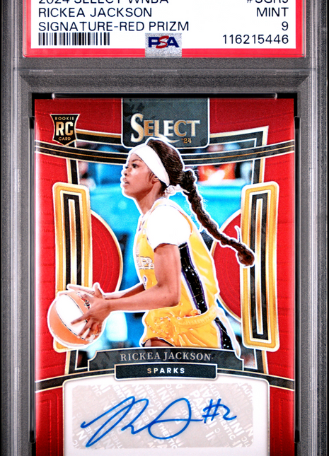 2024 Panini Select WNBA Signatures Rickea Jackson Red Prizm #SGRJ PSA 9