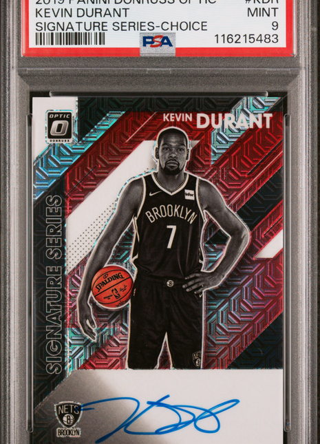 2019 Panini Donruss Optic Signature Series Kevin Durant Choice #KDR PSA 9