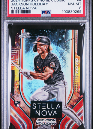 2024 Topps Chrome Cosmic Jackson Holliday Stella Nova PSA 8 2024 Topps Chrome Cosmic Stella Nova Jackson Holliday #4 PSA 8