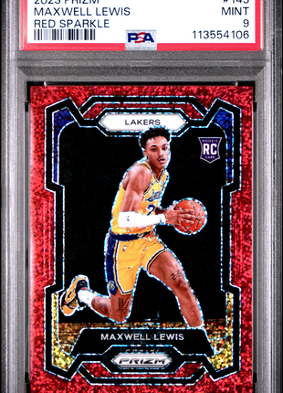 2023 Panini Prizm Maxwell Lewis Red Sparkle #143 PSA 9