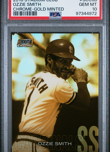 2018 Stadium Club Chrome Ozzie Smith Gold Minted #SCC68 PSA 10