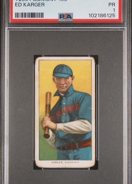 T206 Pidemont 150 Ed Karger PSA 1 1909-11 T206 Piedmont 150 Ed Karger PSA 1