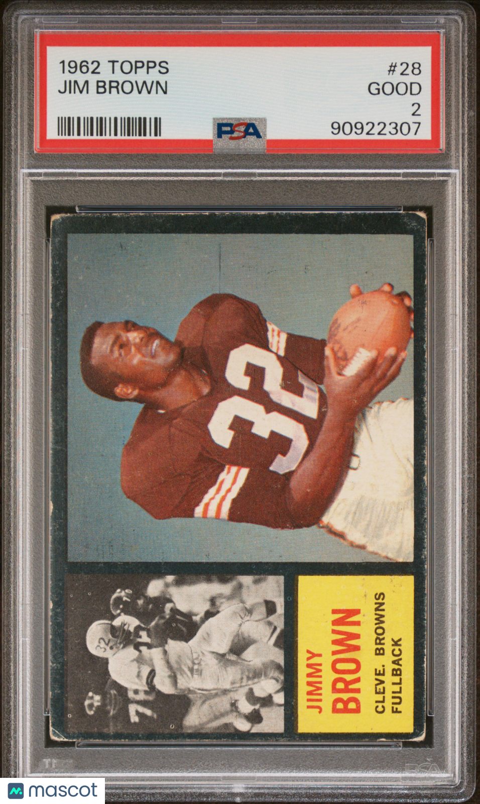 1962 Topps Jim Brown #28 PSA 2