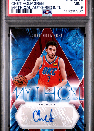2023 Panini Phoenix Mythical Autographs Chet Holmgren Red Intl #MACHG PSA 9