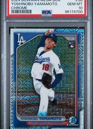 2024 Bowman Mega Box Chrome Yoshinobu Yamamoto #36 PSA 10