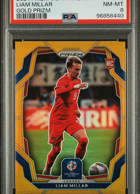 2024 Panini Prizm Conmebol Copa America Liam Millar Gold /10#170 PSA 8