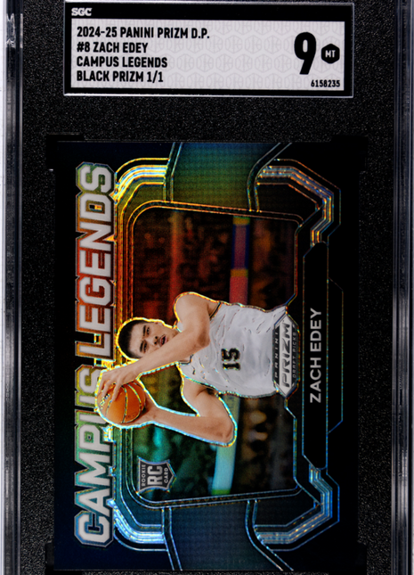 2024 Panini Prizm D.P. Zach Edey Campus Legends Black 1 1 #8 SGC 9