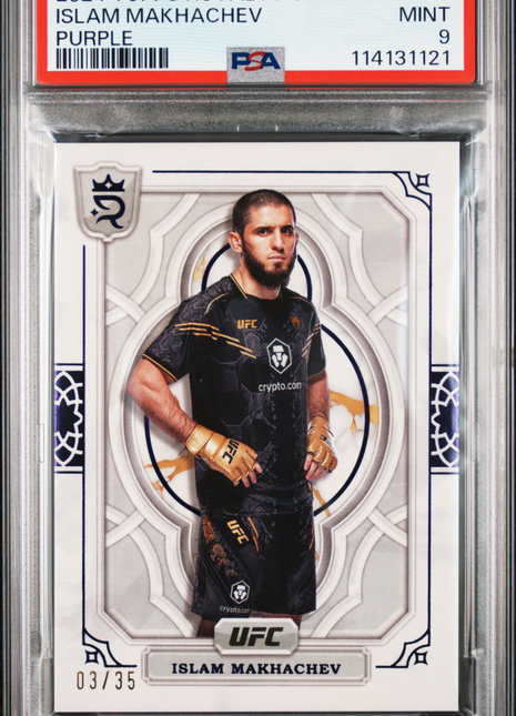 2024 Topps Royalty UFC Islam Makhachev Purple #80 03/35 PSA 9