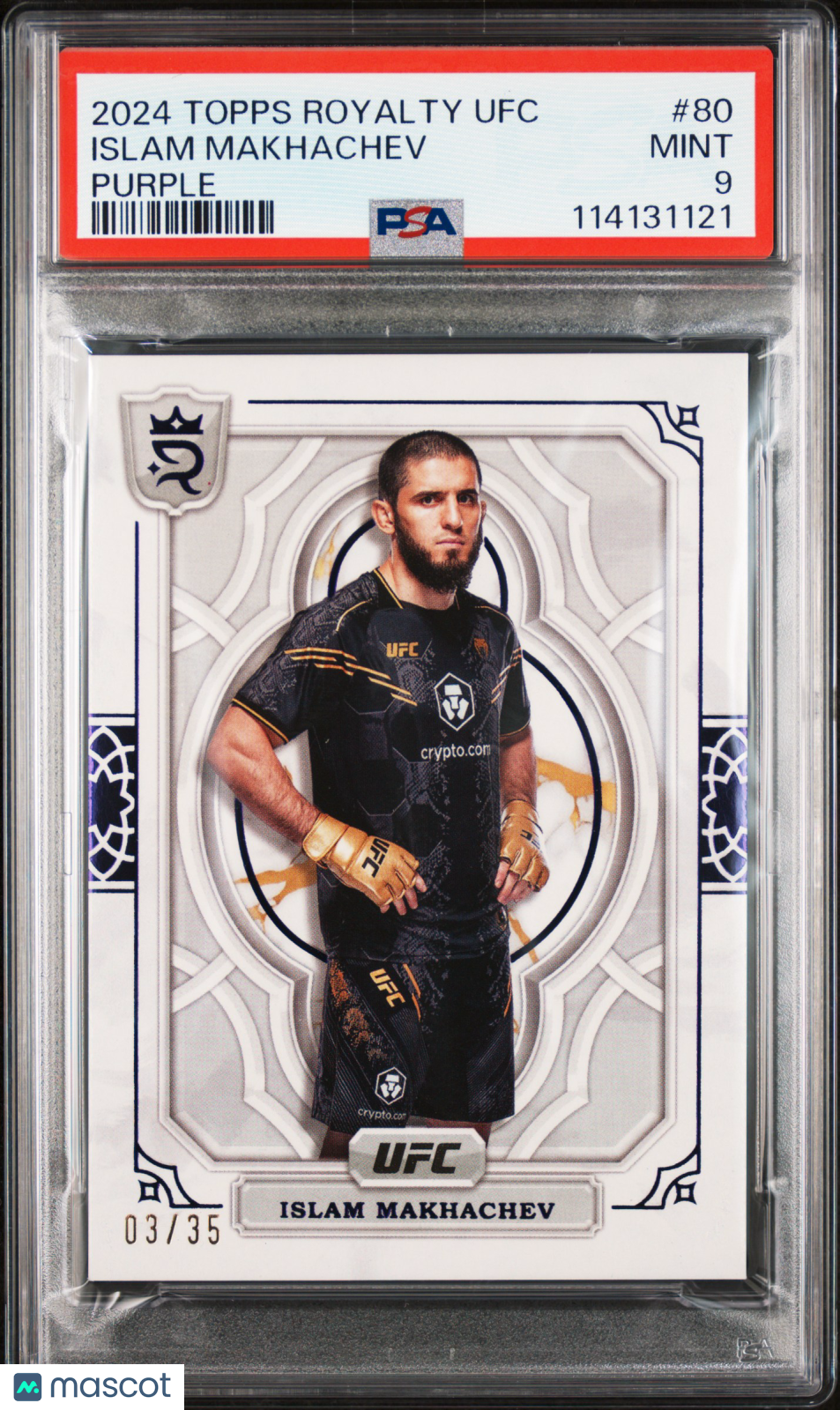 2024 Topps Royalty UFC Islam Makhachev Purple #80 03/35 PSA 9