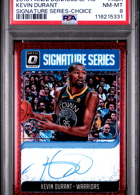 2018 Panini Donruss Optic Signature Series Kevin Durant Choice #KDR PSA 8