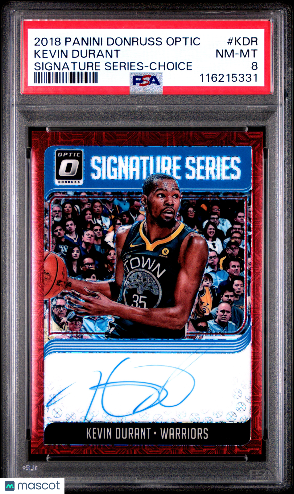 2018 Panini Donruss Optic Signature Series Kevin Durant Choice #KDR PSA 8