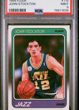 1988 Fleer John Stockton #115 PSA 9