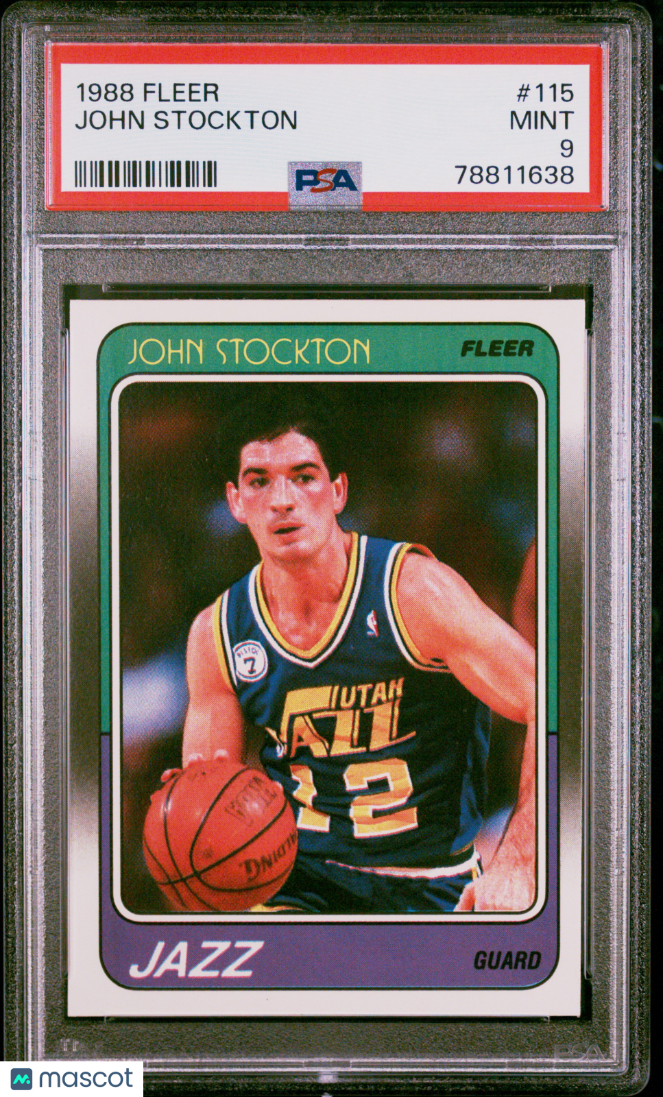 1988 Fleer John Stockton #115 PSA 9