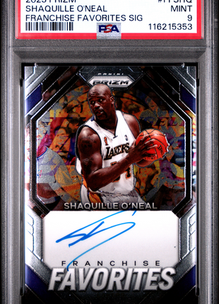 2023 Panini Prizm Franchise Favorites Signatures Shaquille O'Neal #FFSHQ PSA 9