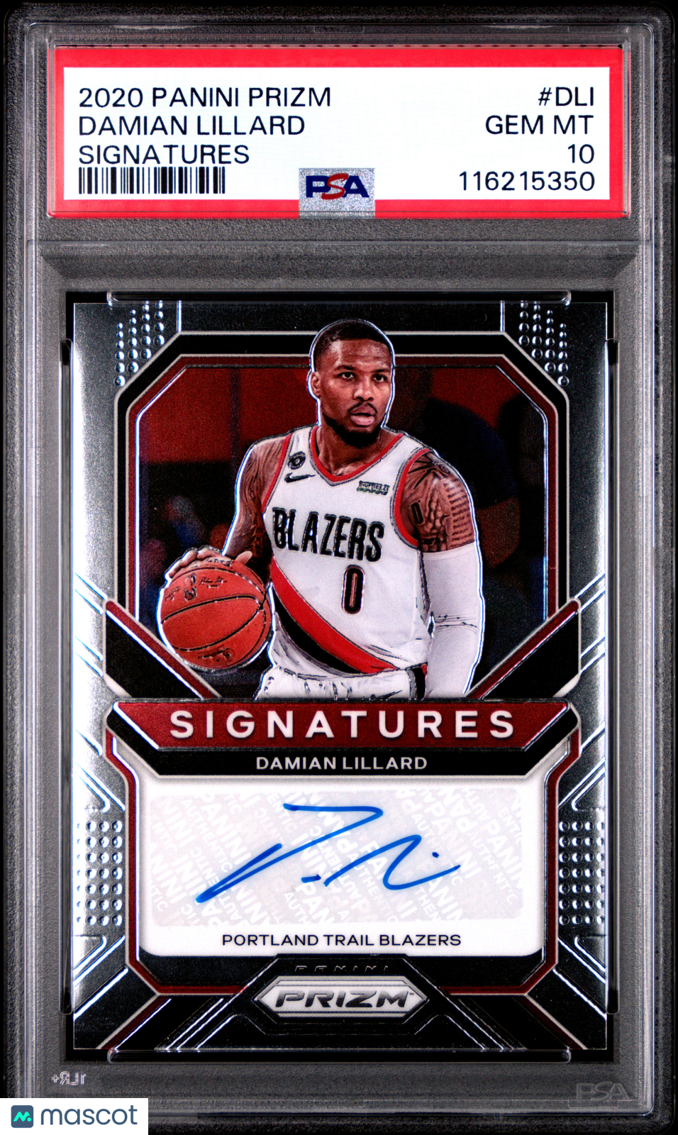 2020 Panini Prizm Signatures Damian Lillard #DLI PSA 10