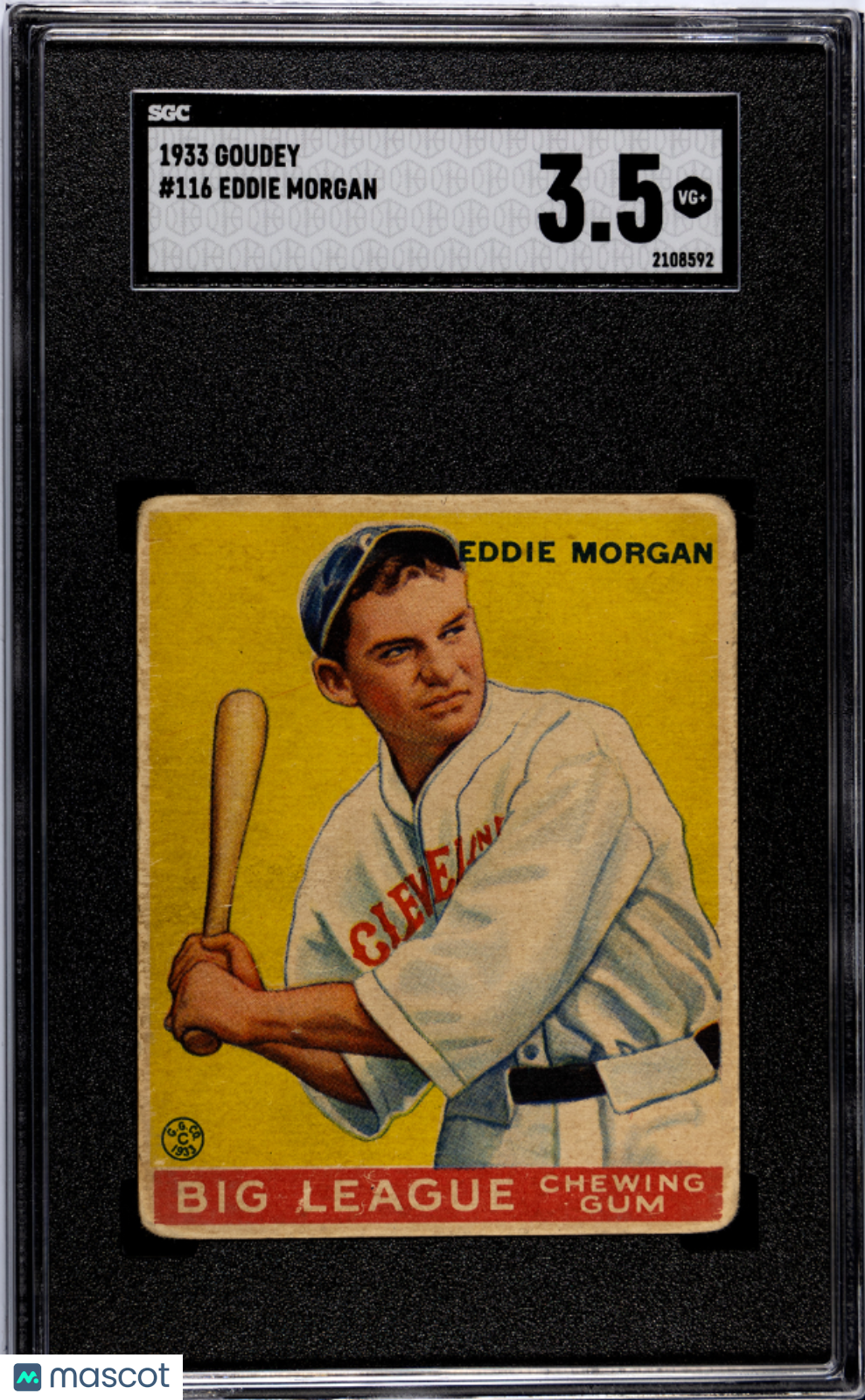 1933 Goudey Eddie Morgan #116 SGC 3.5