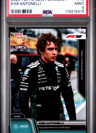 2025 Topps Now Formula 1 Kimi Antonelli #14 PSA 9