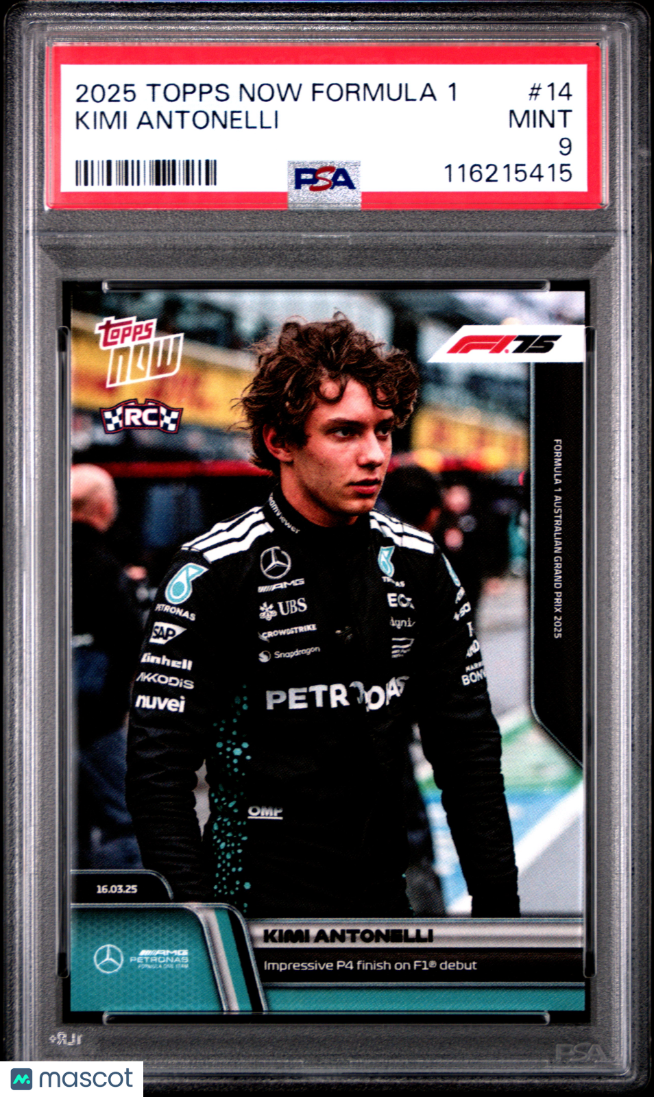 2025 Topps Now Formula 1 Kimi Antonelli #14 PSA 9
