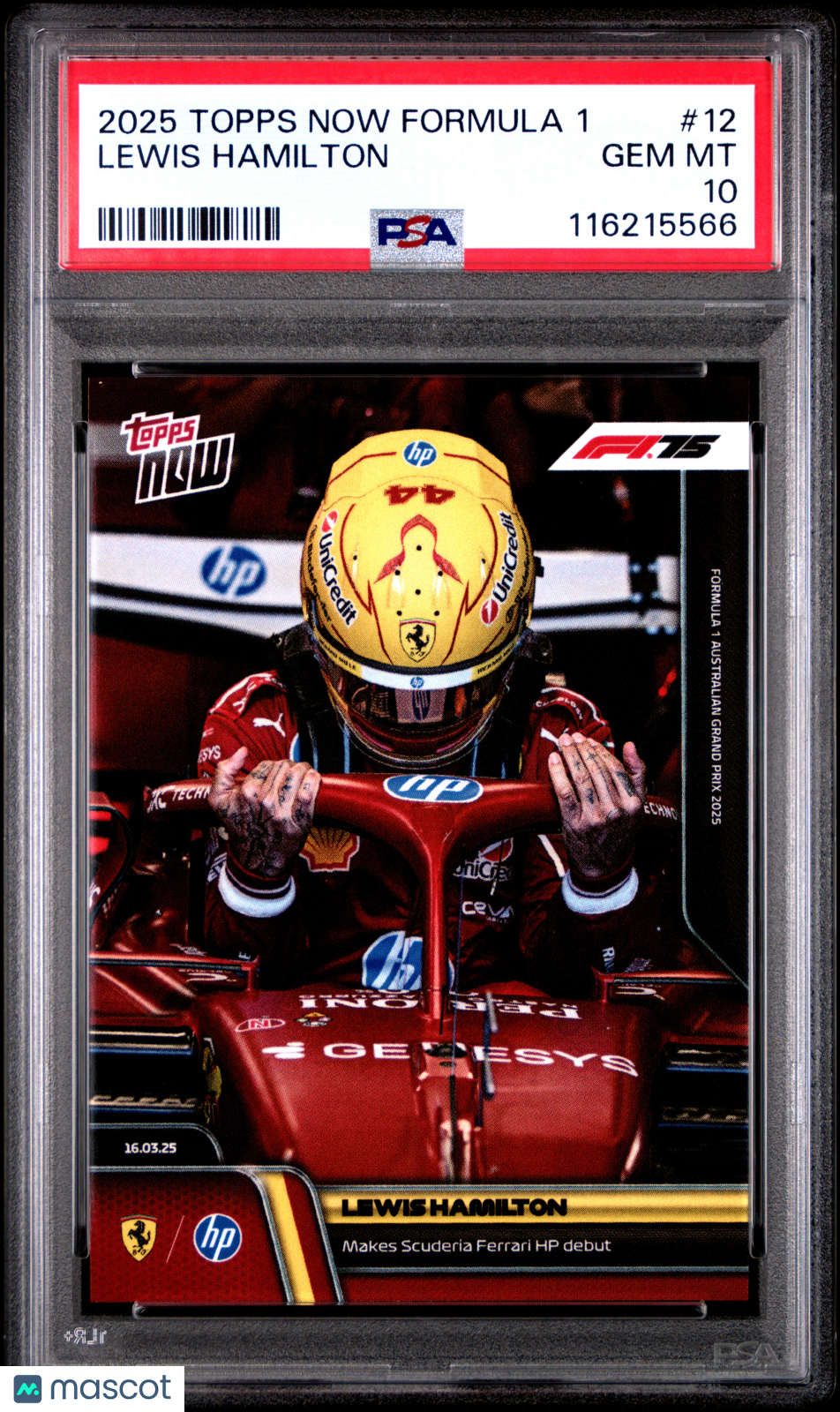 2025 Topps Now Formula 1 Lewis Hamilton #12 PSA 10