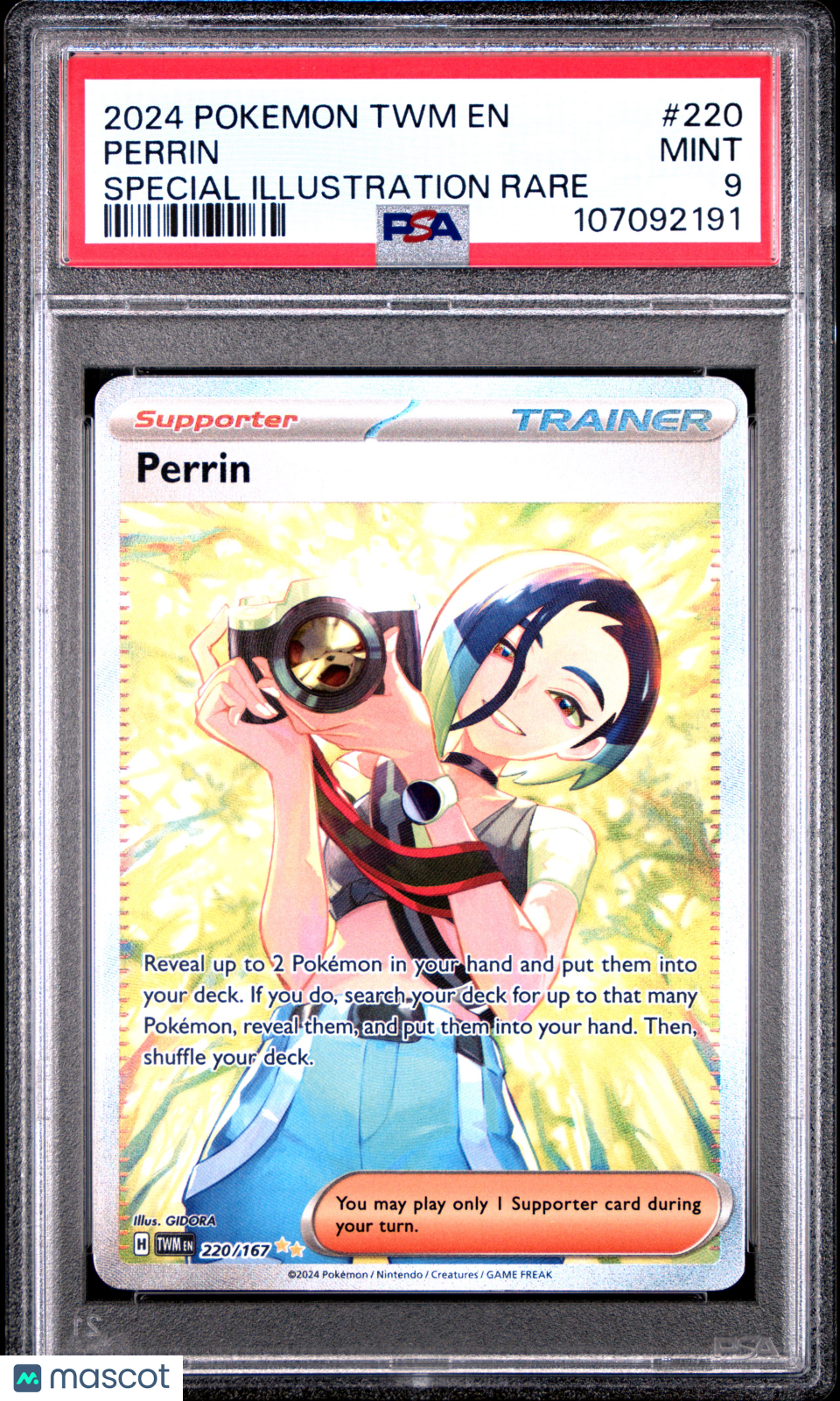 2024 Pokemon Twilight Masquerade Perrin 220 PSA 9