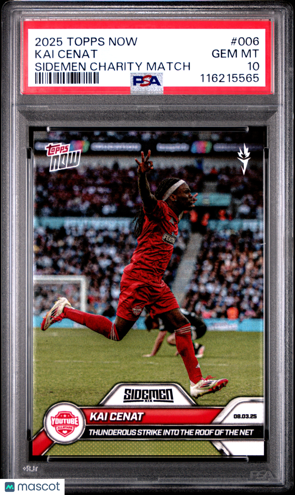 2025 Topps Now Sidemen Charity Match Kai Cenat #006 PSA 10