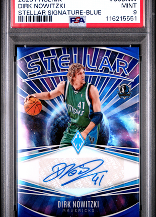 2023 Panini Phoenix Stellar Signatures Dirk Nowitzki Blue #SSDNW PSA 9