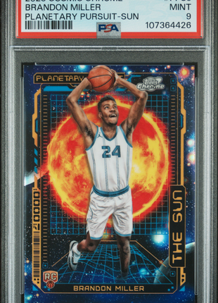 2023 Topps Cosmic Chrome Planetary Pursuit Brandon Miller Sun #PPS5 PSA 9