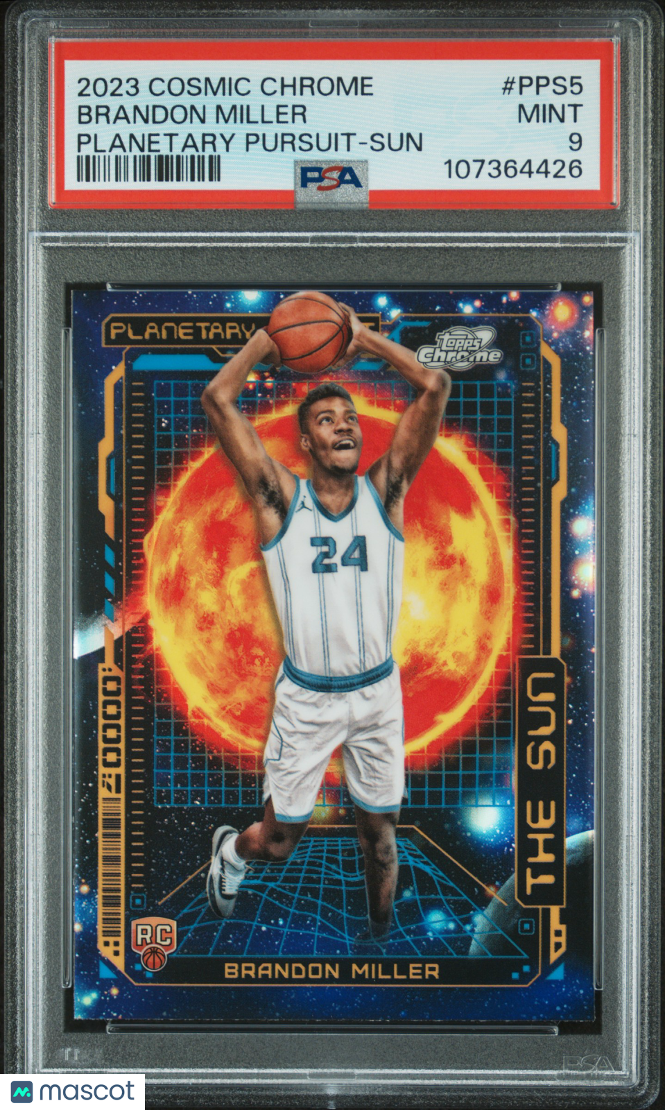2023 Topps Cosmic Chrome Planetary Pursuit Brandon Miller Sun #PPS5 PSA 9