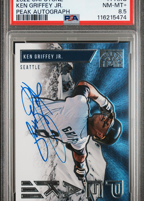2022 Panini Capstone Peak Autographs Ken Griffey JR. #PAKG PSA 8.5