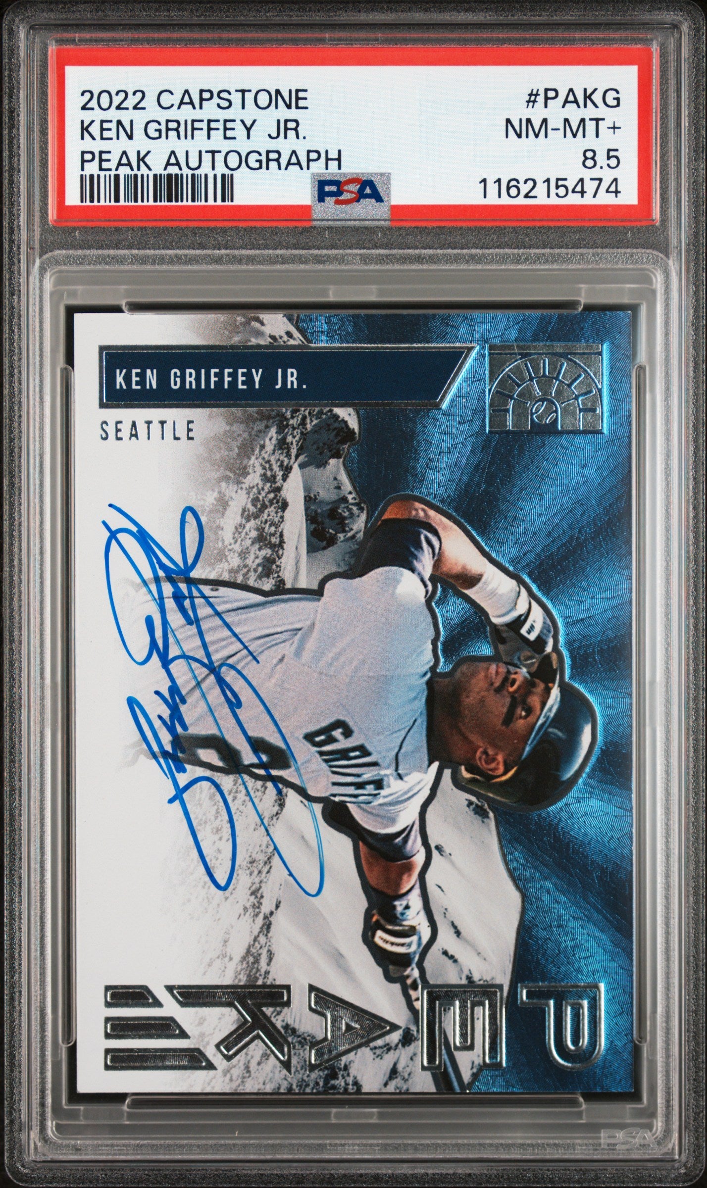 2022 Panini Capstone Peak Autographs Ken Griffey JR. #PAKG PSA 8.5