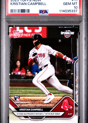2025 Topps Now Kristian Campbell #11 PSA 10