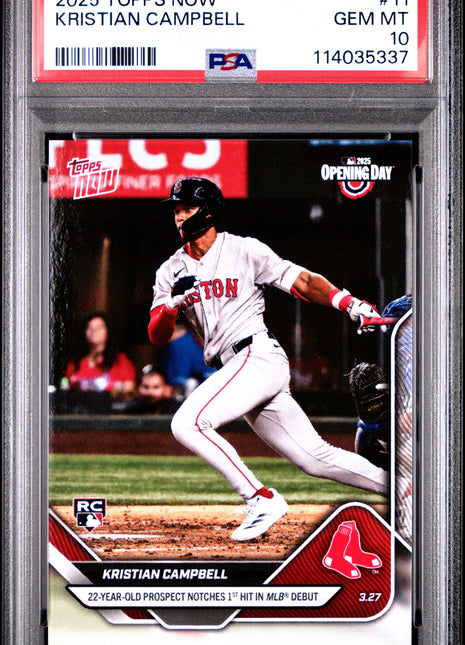 2025 Topps Now Kristian Campbell #11 PSA 10