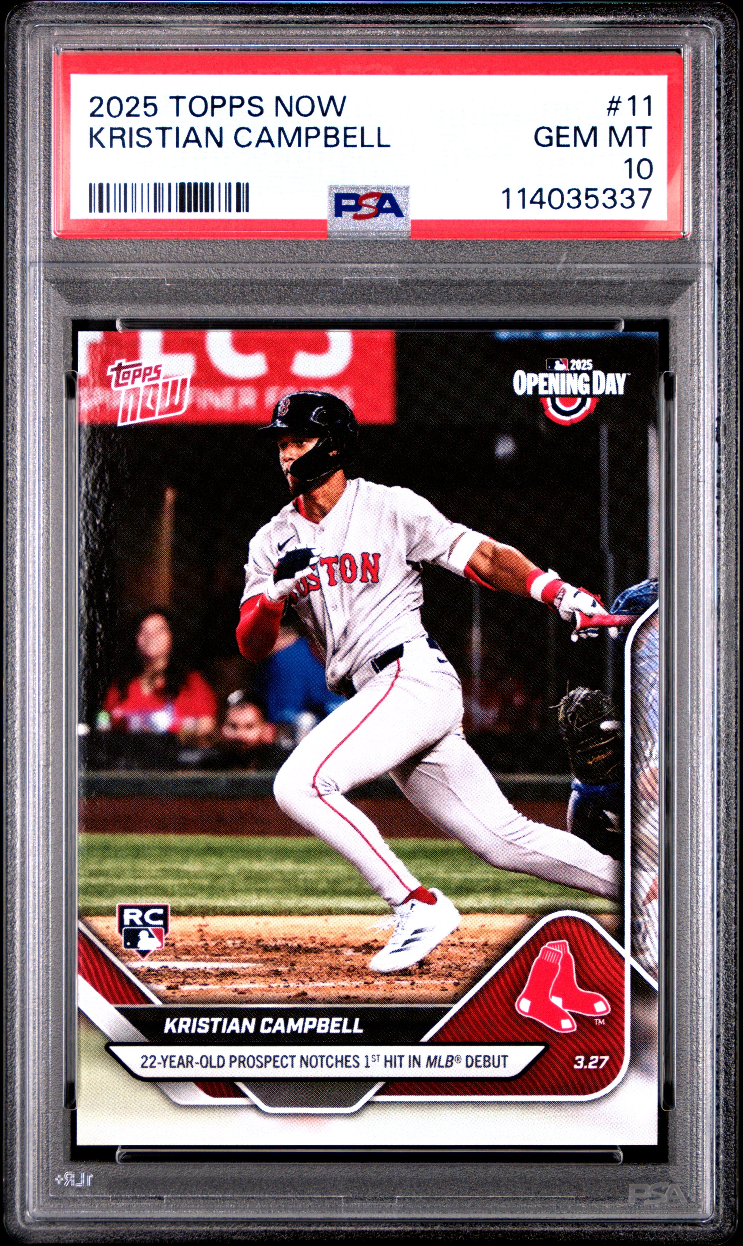 2025 Topps Now Kristian Campbell #11 PSA 10